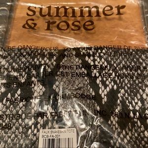summer & rose faux snakeskin tote